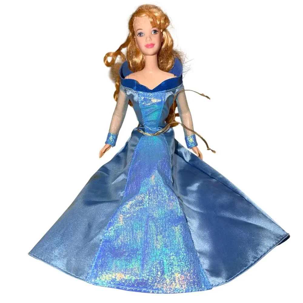 Disney Princess Mattel Sleeping Beauty Aurora Barbie Doll Blue Dress Y2K 2001